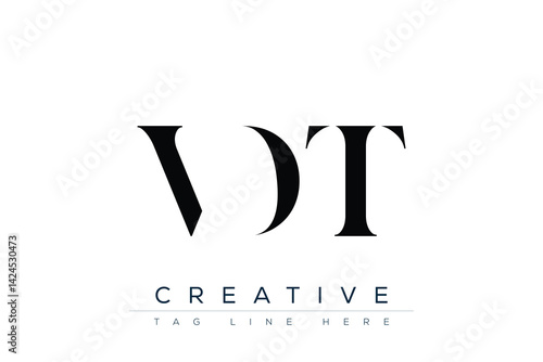 VDT abstract letter logo design. This logo is designed by three abstract letters.