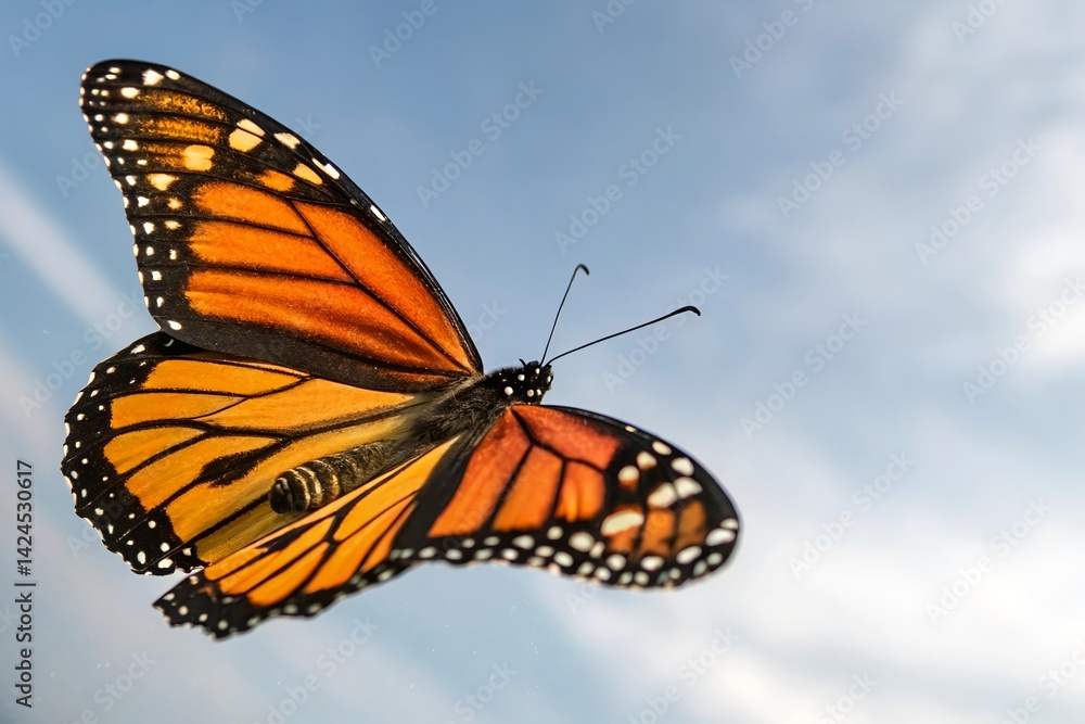 Fototapeta premium Colorful Butterfly in Flight – High-Quality PNG Isolated.