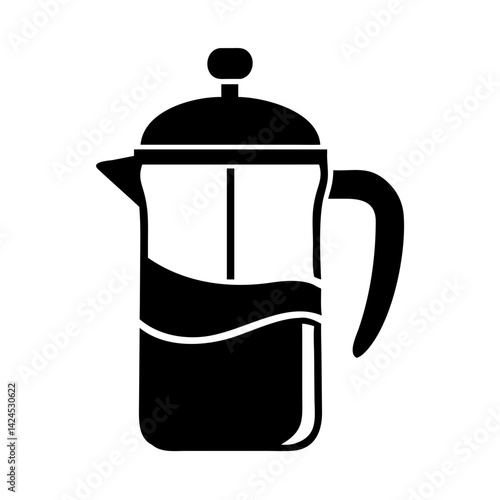 french press icon, french press silhouette vector illustration-simple silhouette illustration of french press,french press vector