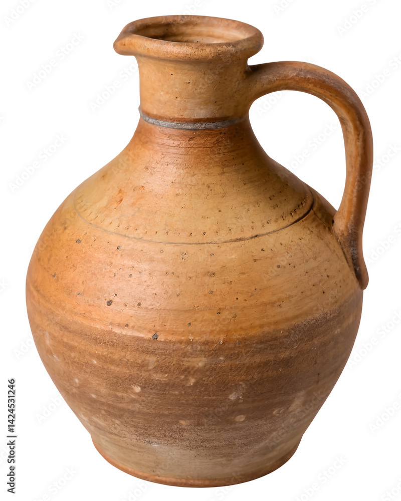 Rustic Ceramic Jug in Brown – PNG Transparent Background. Rustic Ceramic Jug in Brown – PNG Transparent Background.