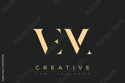 VEM abstract letter logo design. This logo is designed by three abstract letters.