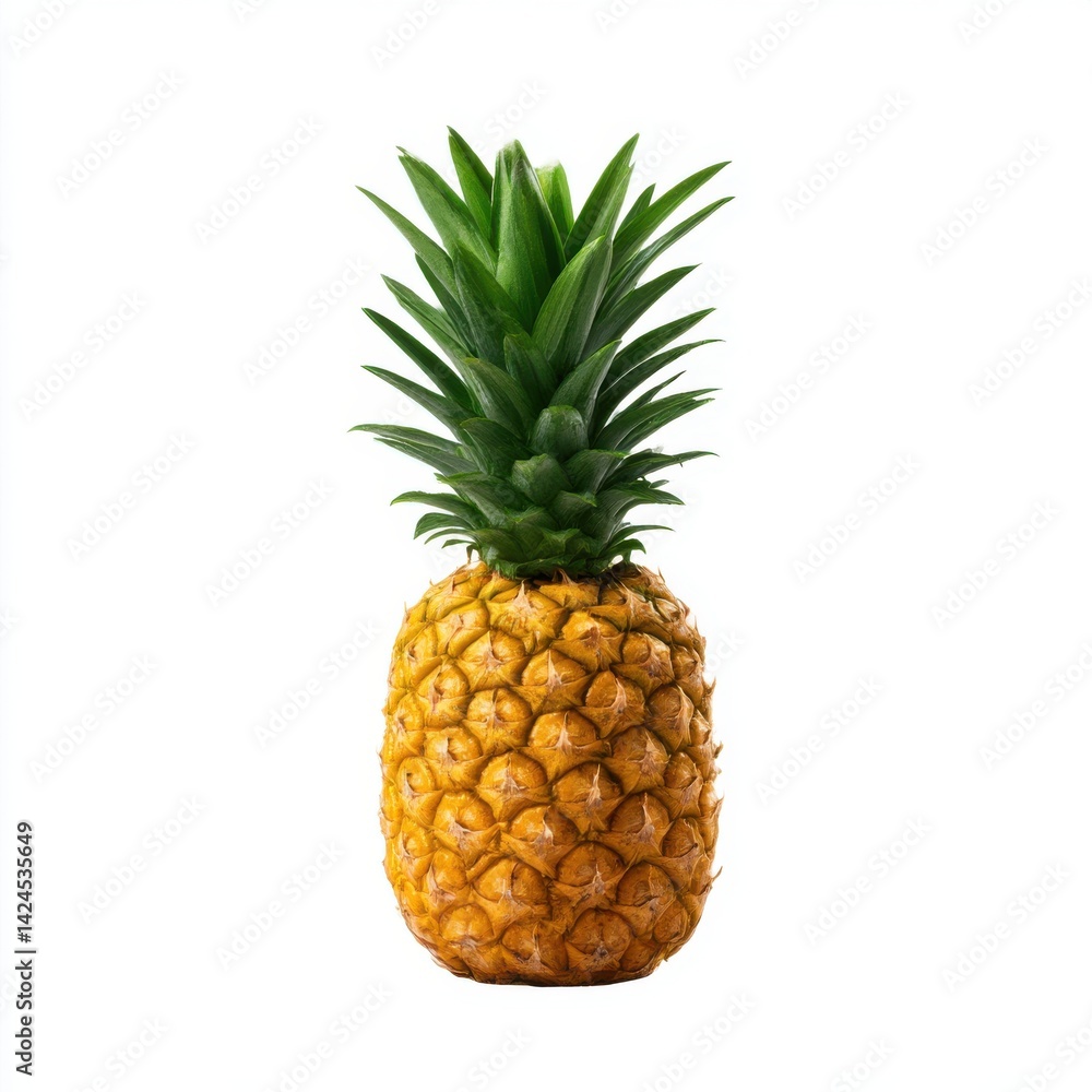 Isolated pineapple fruit close up view on white background Isolated pineapple fruit close up view on white background