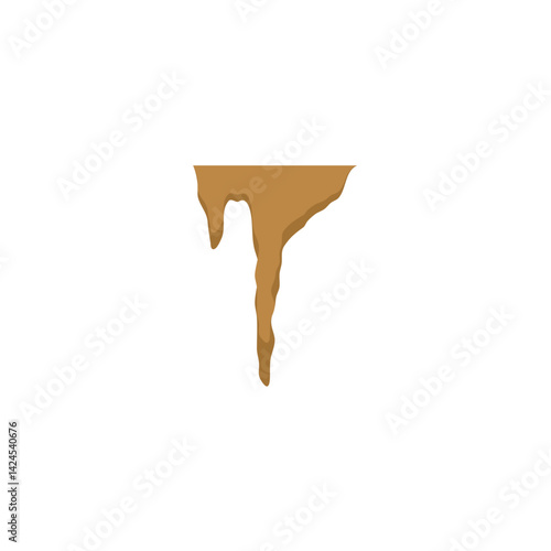 Cartoon stalactites and stalagmite. Natural growth geology formation. Vector illustration 