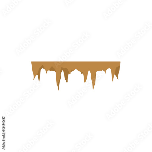 Cartoon stalactites and stalagmite. Natural growth geology formation. Vector illustration 