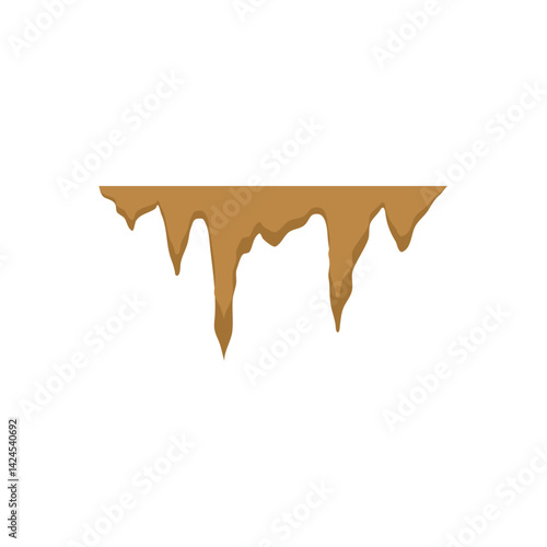 Cartoon stalactites and stalagmite. Natural growth geology formation. Vector illustration 
