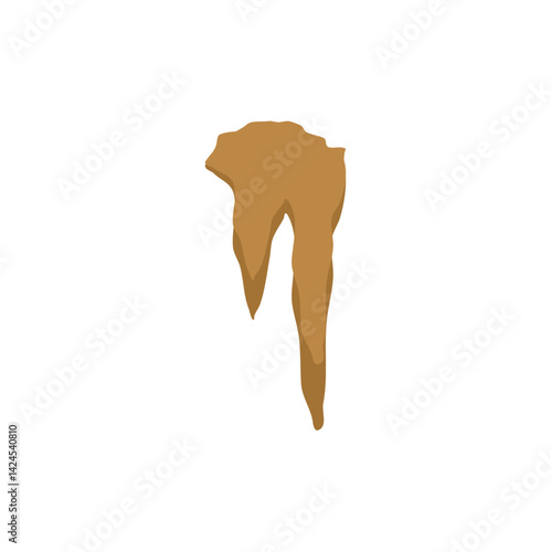 Cartoon stalactites and stalagmite. Natural growth geology formation. Vector illustration 