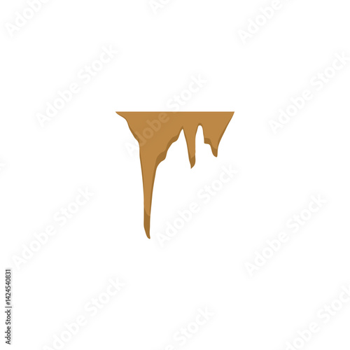 Cartoon stalactites and stalagmite. Natural growth geology formation. Vector illustration 