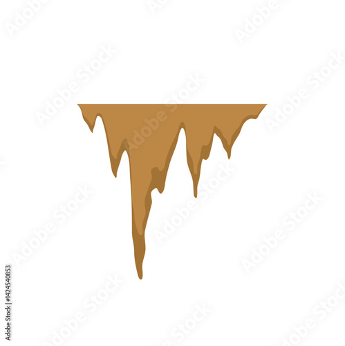 Cartoon stalactites and stalagmite. Natural growth geology formation. Vector illustration 