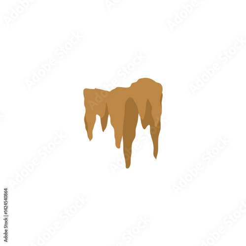 Cartoon stalactites and stalagmite. Natural growth geology formation. Vector illustration 