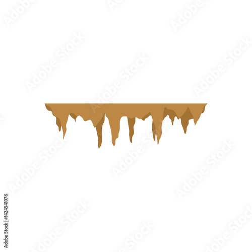 Cartoon stalactites and stalagmite. Natural growth geology formation. Vector illustration 