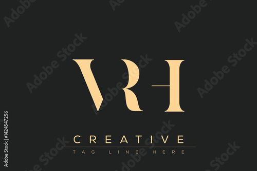 VRH abstract letter logo design. This logo is designed by three abstract letters.