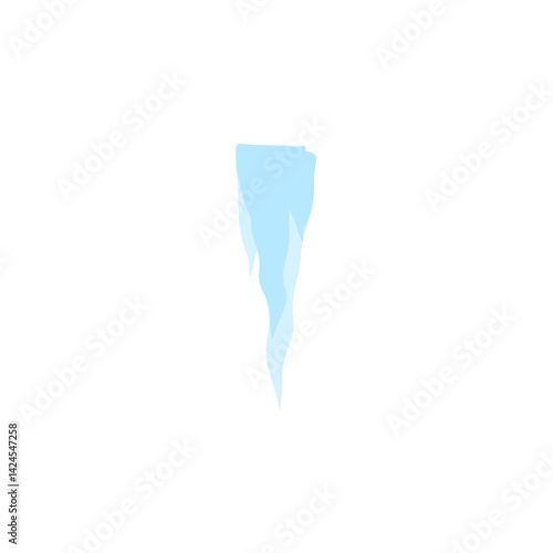 Cartoon frozen ice crystals and icicle. Salt mineral or cave stalagmites. Vector illustration 