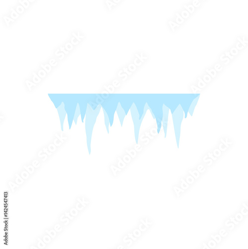 Cartoon frozen ice crystals and icicle. Salt mineral or cave stalagmites. Vector illustration 