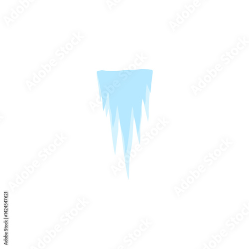 Cartoon frozen ice crystals and icicle. Salt mineral or cave stalagmites. Vector illustration 