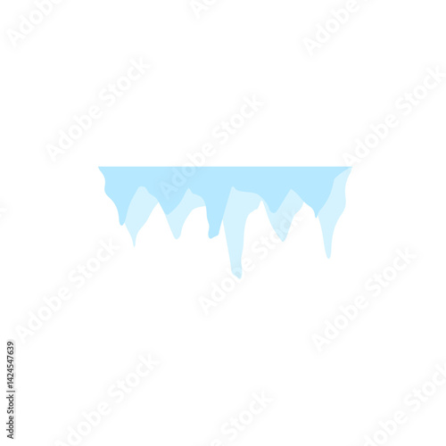 Cartoon frozen ice crystals and icicle. Salt mineral or cave stalagmites. Vector illustration 