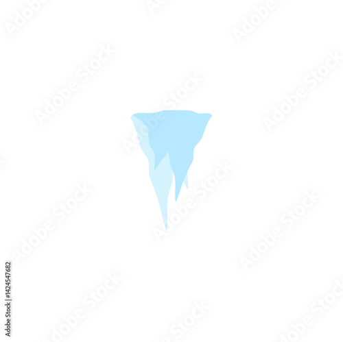 Cartoon frozen ice crystals and icicle. Salt mineral or cave stalagmites. Vector illustration 
