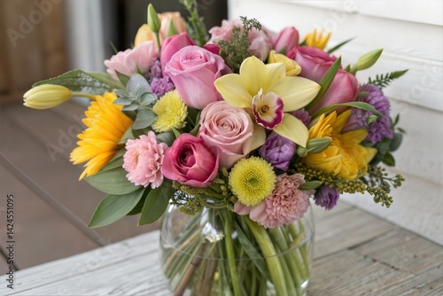 Wallpaper Mural Beautiful floral bouquet for special occasions, featuring tulips, eustoma, ranunculus, orchids, and chrysanthemums. (Bouquet) Torontodigital.ca