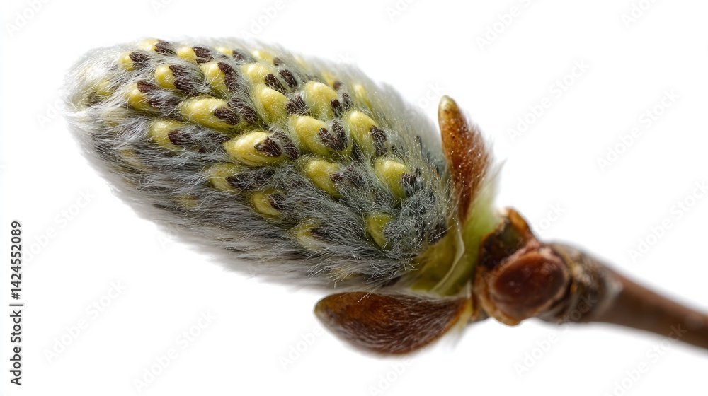 Fototapeta premium Delicate Spring Willow Catkin: A Close-Up Study in Soft Hues