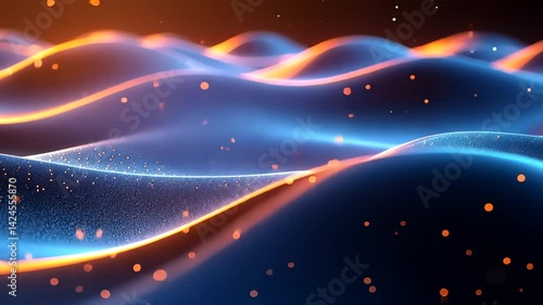 Abstract flowing waves of light