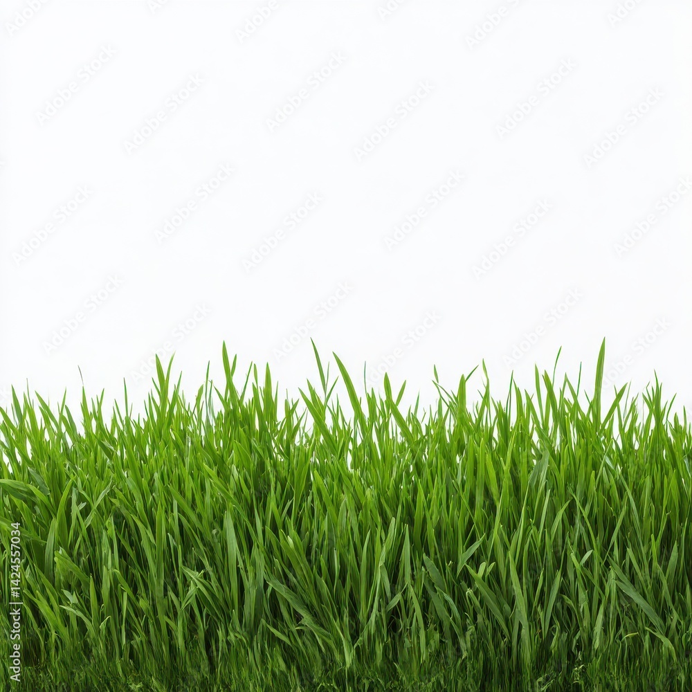 Fresh green grass blades close up on white background Fresh green grass blades close up on white background