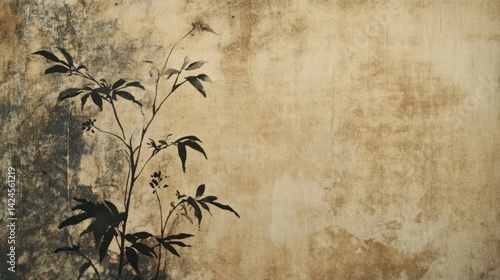 Wabi-sabi background, where hand-made paper meets natural dye and sumi ink.