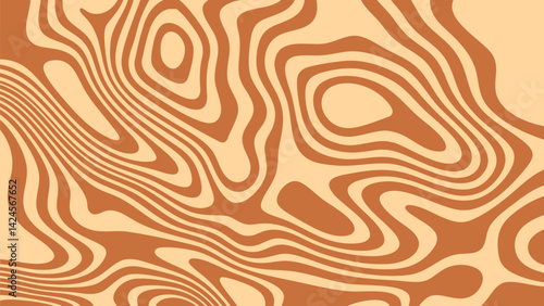 Pattern wave caramel background with wavy peanut chocolate texture swirl butter. Vector candy abstract cream sauce syrup toffee creamy marble. Twirl bg drip flow graphic salt curly sweet melt flavor.