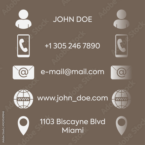 Minimalist Business Card Contact Icons Set