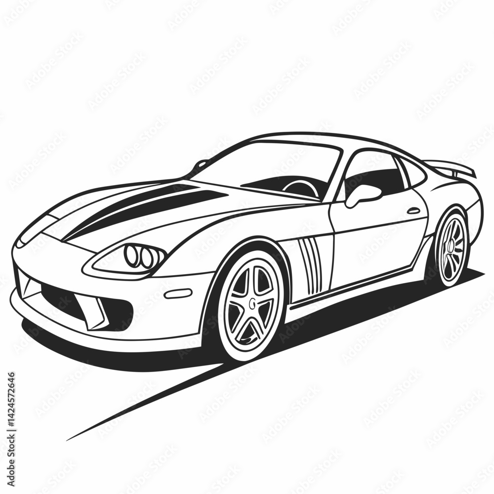 Naklejka premium ports car, sleek design
