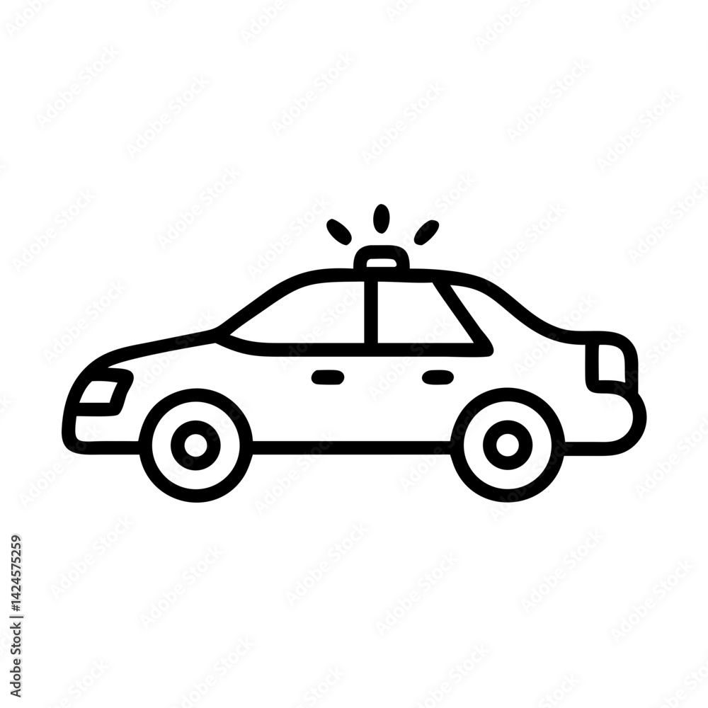 Police Car Icon for Law Enforcement and Security Themes Police Car Icon for Law Enforcement and Security Themes