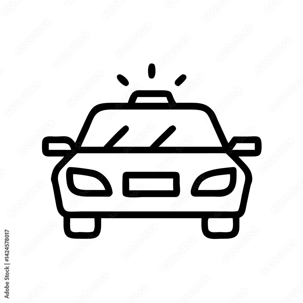 Police Car Icon for Law Enforcement and Security Themes Police Car Icon for Law Enforcement and Security Themes