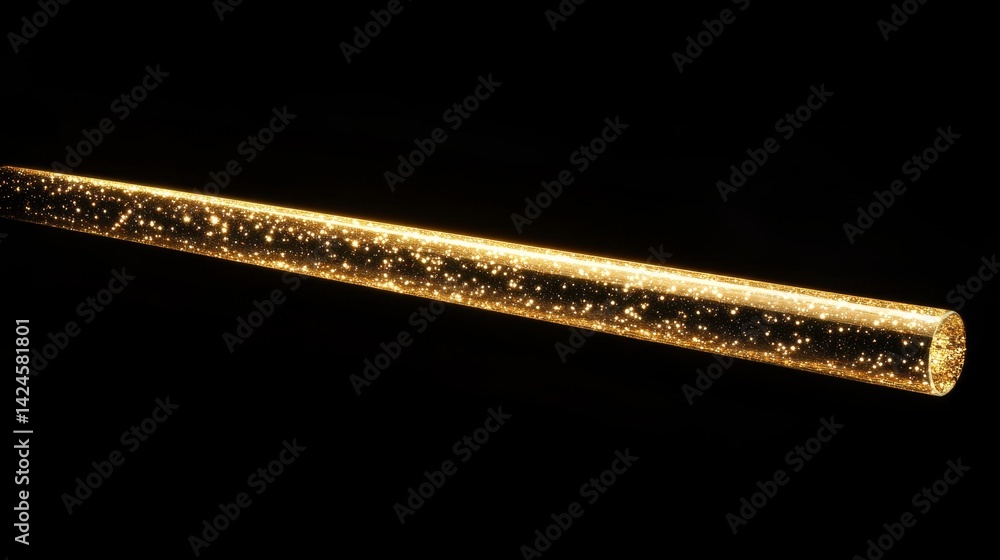 Elegant golden light ray on black background with lighting effect and sparkle with copy space for text. Luxury design style. Vector illustration Elegant golden light ray on black background with lighting effect and sparkle with copy space for text. Luxury design style. Vector illustration