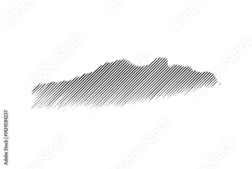 Abstract black and white textured mountain range graphic