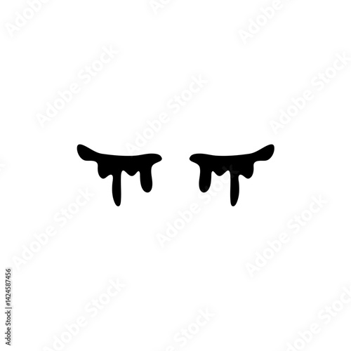Cartoon teardrops silhouette icon
