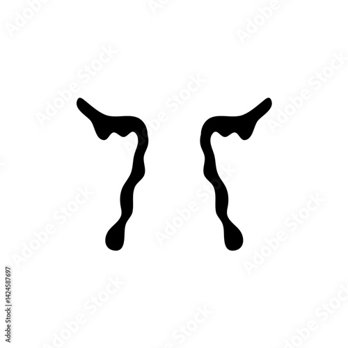 Cartoon teardrops silhouette icon