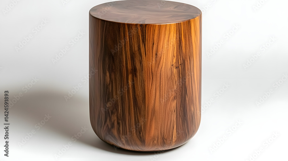 Fototapeta premium A wooden table is sitting on a white surface. Generated using AI.