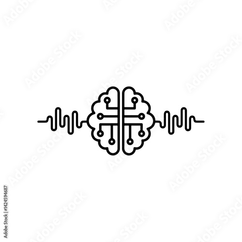 AI-powered music products icon. music icon. Ai icon.