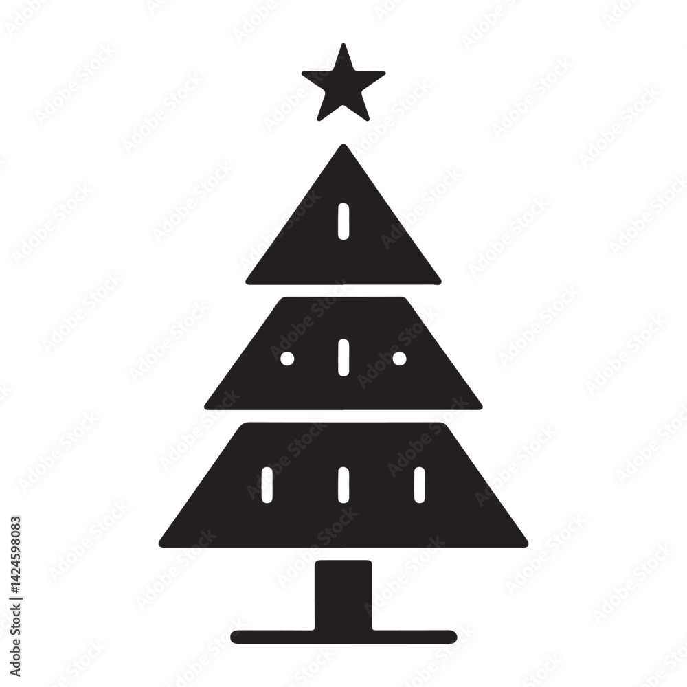 Obraz premium Christmas Tree silhouette vector illustration