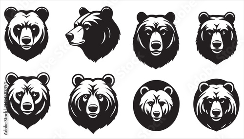 A group of bears with different faces