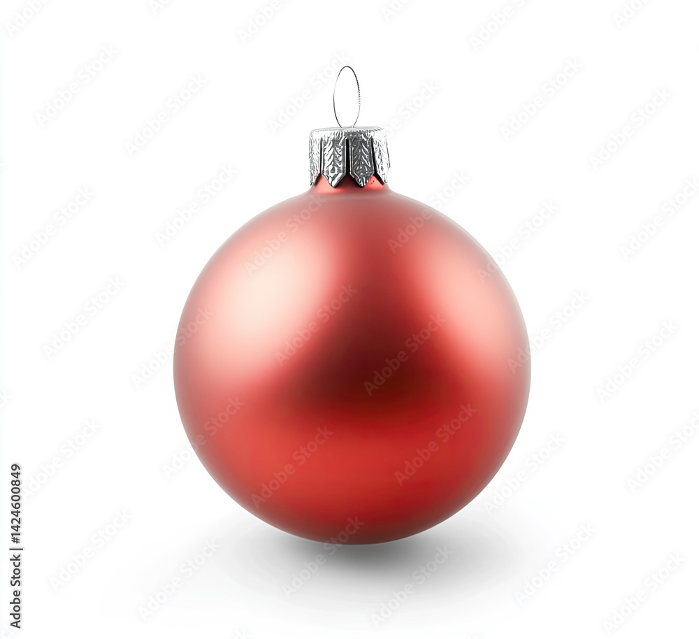 Red Christmas Ornament: A Festive, Matte Sphere Red Christmas Ornament: A Festive, Matte Sphere