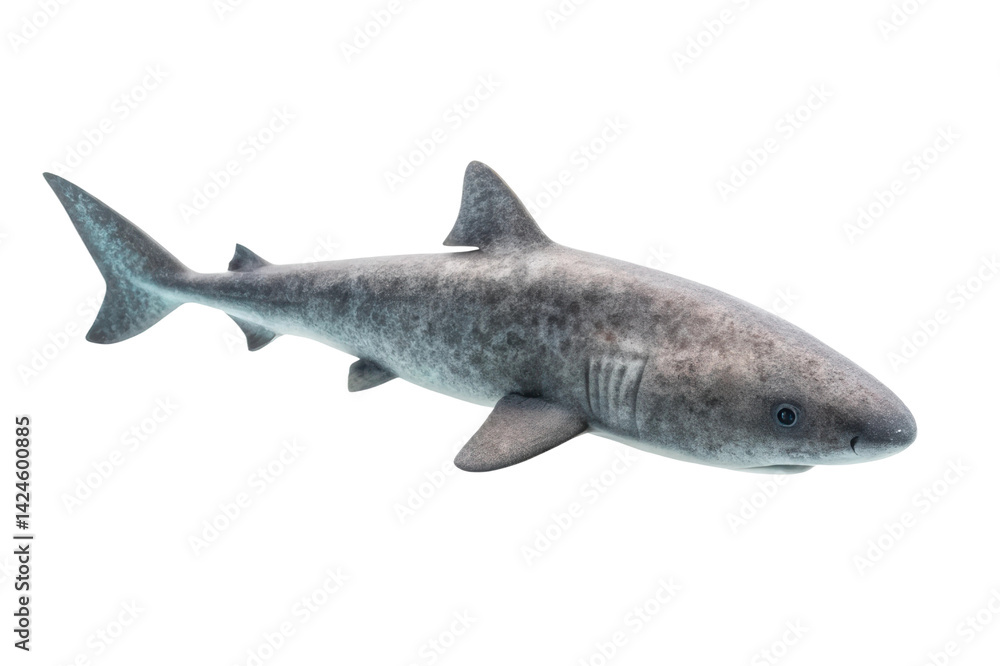 Obraz premium Grey shark swimming gracefully in ocean waters, showcasing aquatic beauty and marine life dynamics