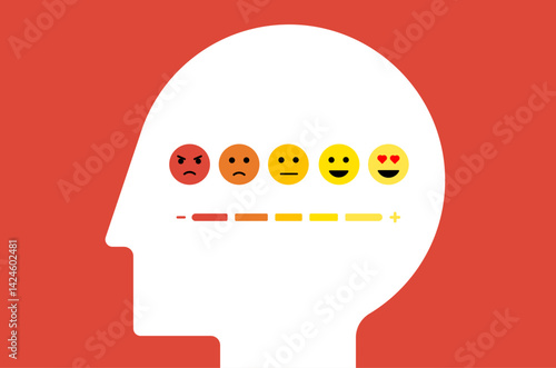 Mental health measurement meter illustration