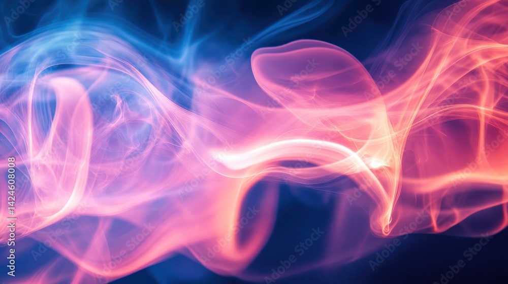 Fototapeta premium Abstract Pink and Blue Smoke Swirls: A Dreamlike Visual Symphony