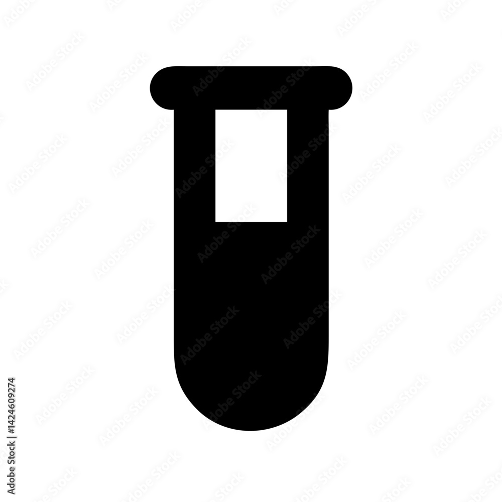 Test tube clip art vector graphic for science lab experiments and chemistry research icon design