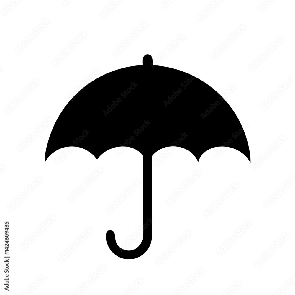 Black umbrella vector illustration for weather protection and rainy day design element graphic icon Black umbrella vector illustration for weather protection and rainy day design element graphic icon