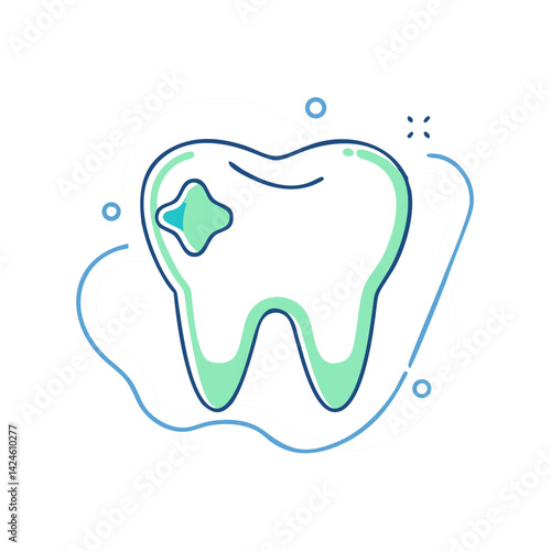 Tooth icon representing dental care and oral hygiene. 