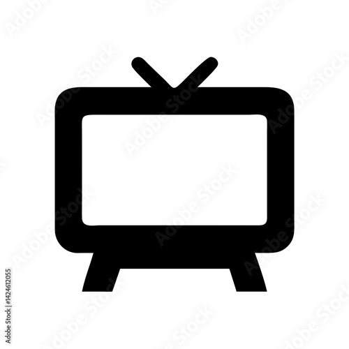 Find vintage television vector icon retro tv antenna symbol old television set graphic design element