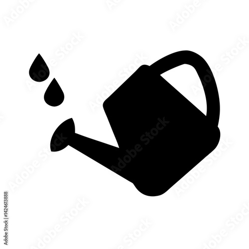 Watering can vector icon for gardening and plant care irrigation equipment design and illustration