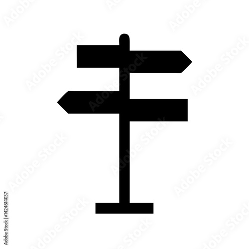 Directional sign post vector illustration for navigation and wayfinding design elements signpost