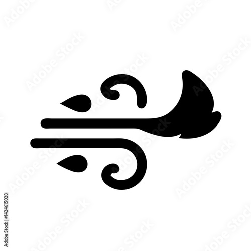 Wind blowing icon vector, weather forecast symbol, air flow illustration, nature element design