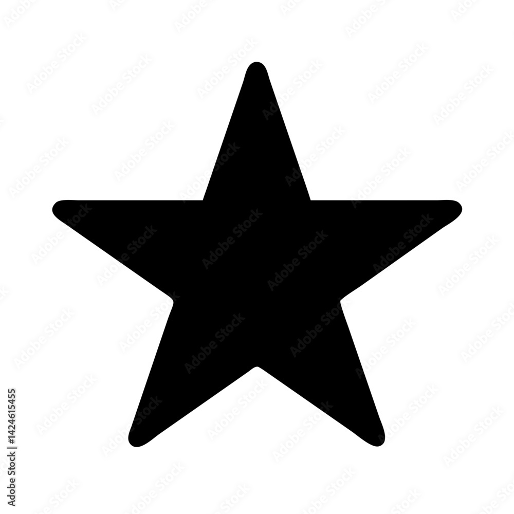 Black star vector image for graphic design projects and web design elements and decoration needs